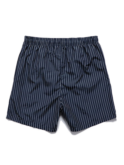 Short Sleeve Linen-Style Shirt & Striped Swim Shorts Set