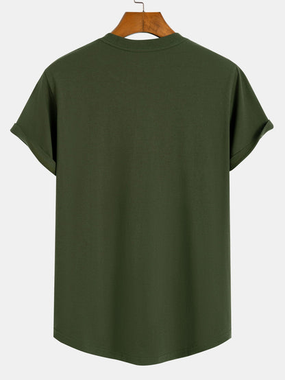 T-shirt con orlo ad arco e stampa Tokyo Ukiyo-e in cotone