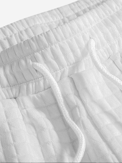 Waffle Knit Drawstring Shorts