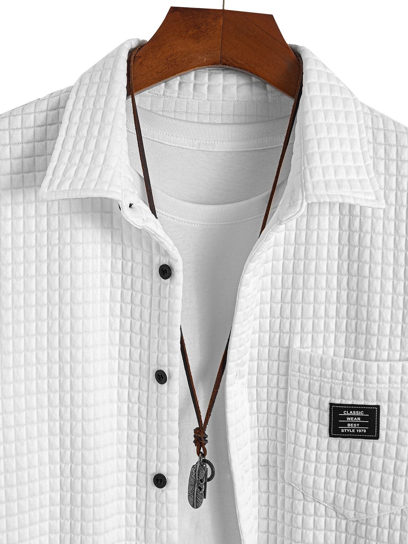 Waffle Weave Button-Up Shirt