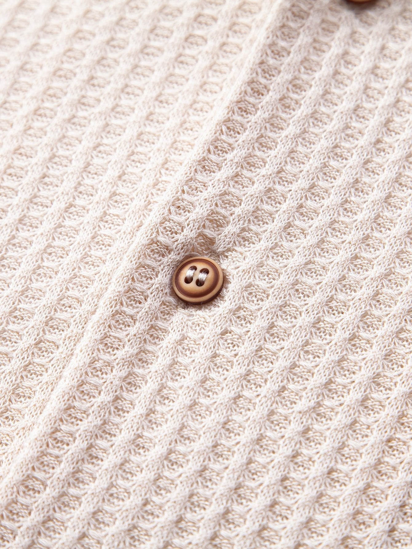 Short Sleeve Waffle Knit Cuban Shirt with Straight Leg Linen Trousers