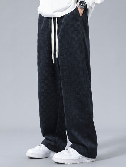 Plaid Straight Leg Trousers