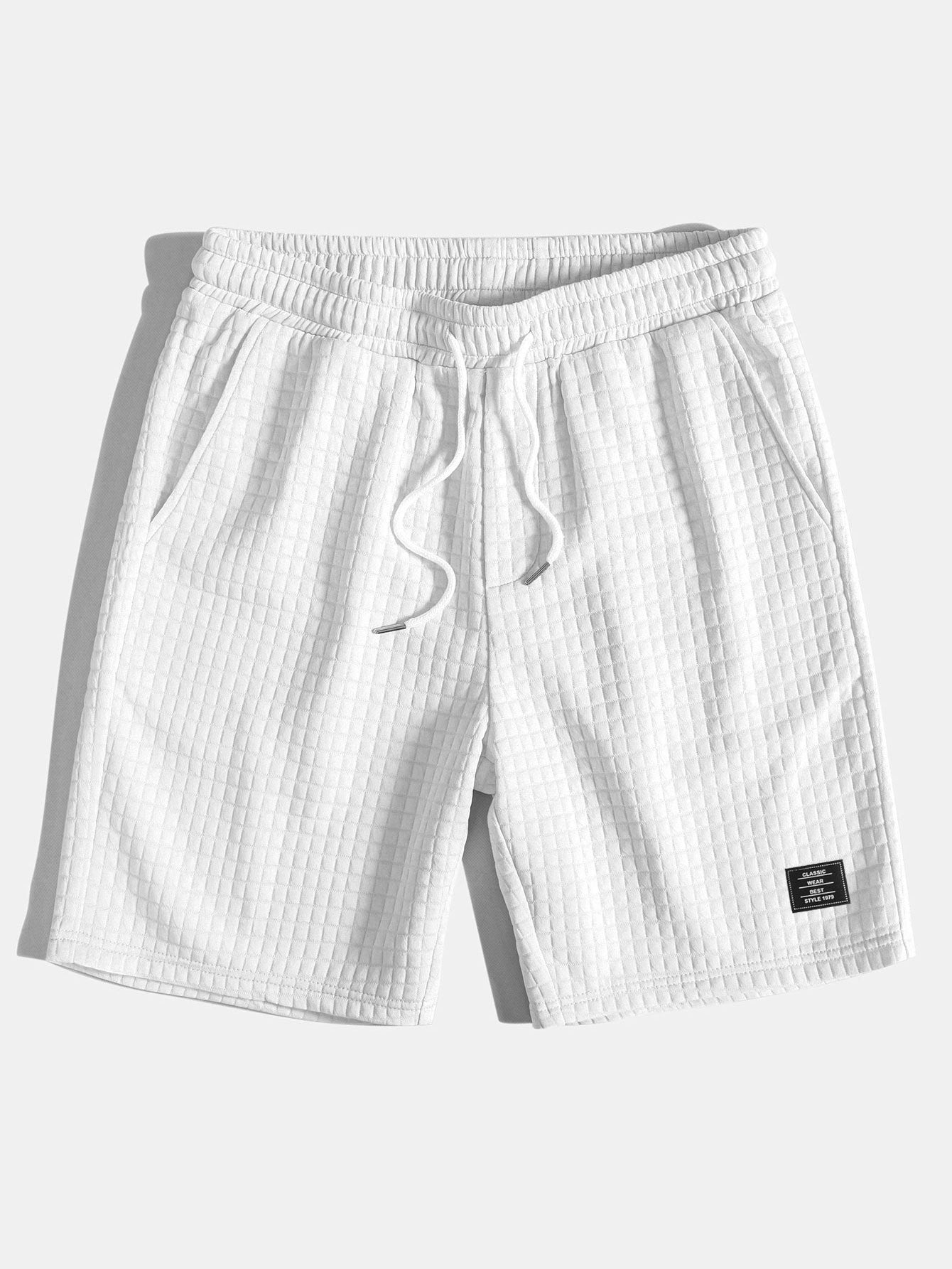 Waffle Knit Drawstring Shorts