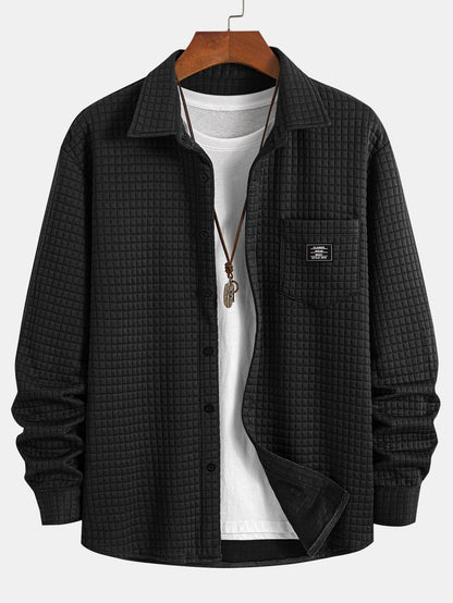Waffle Weave Button-Up Shirt