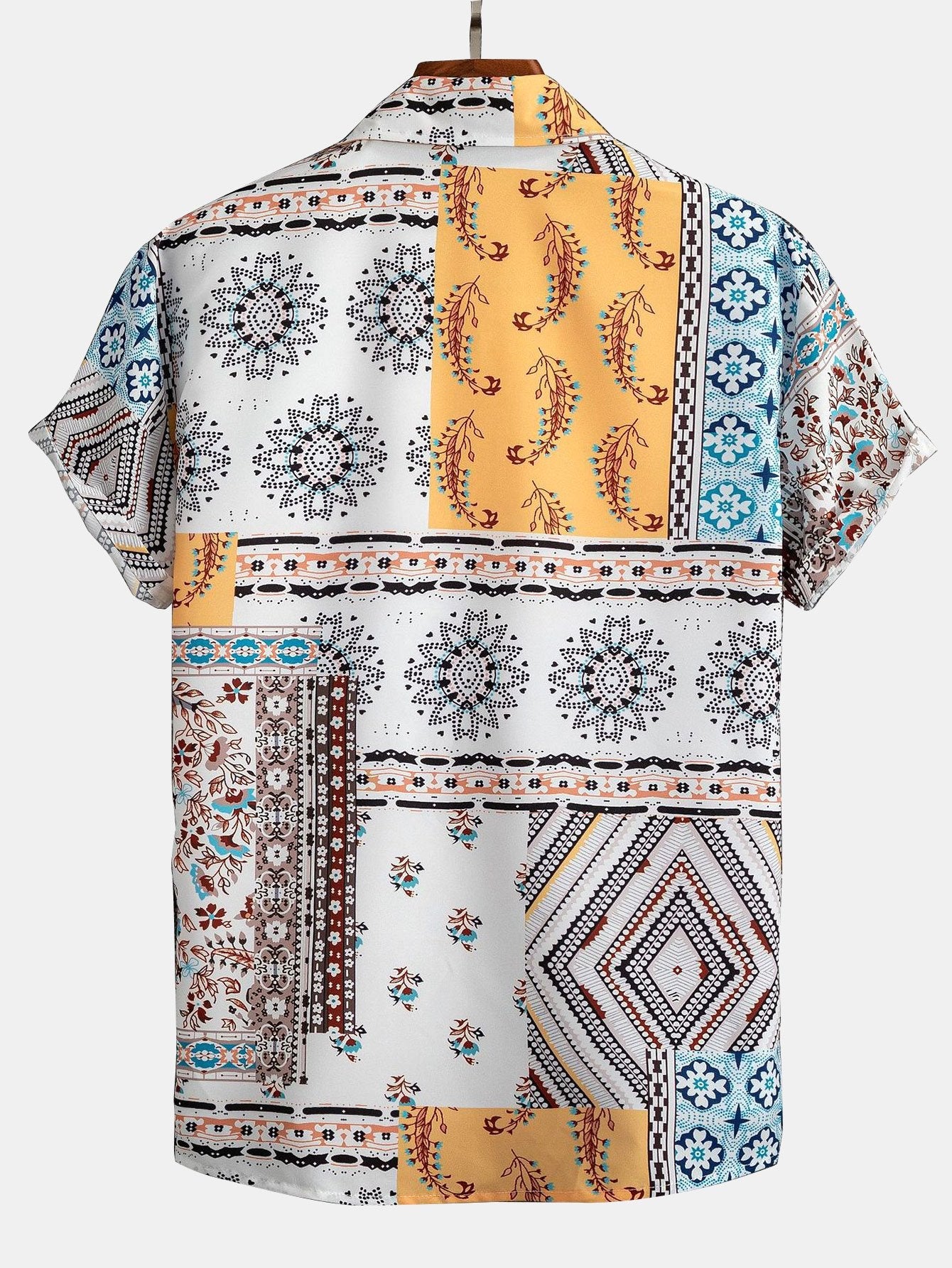 Button-Up Shirt with Scarf Print