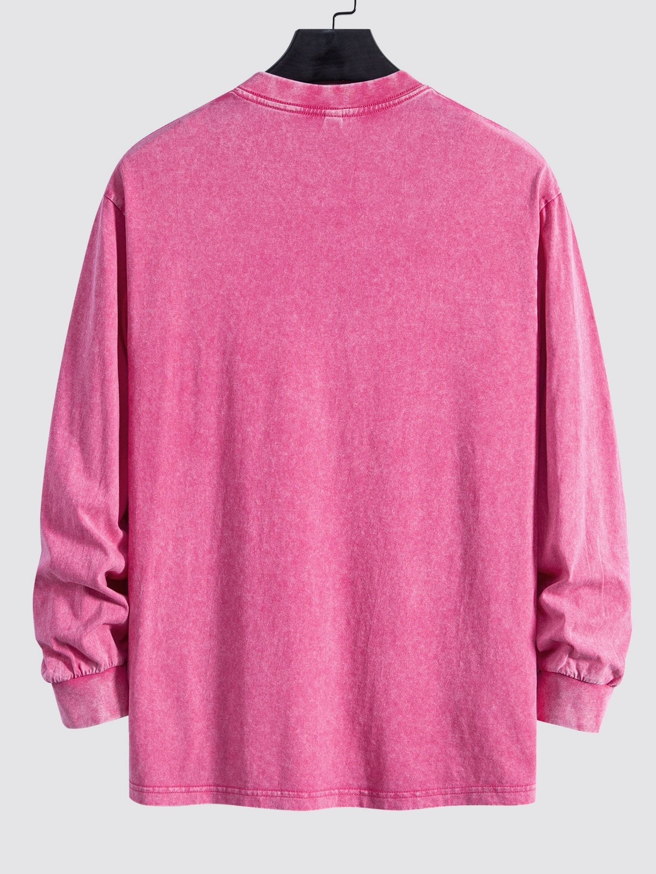 Relaxed Fit Long Sleeve Distressed Wash T-Shirt