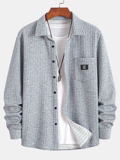 Waffle Weave Button-Up Shirt