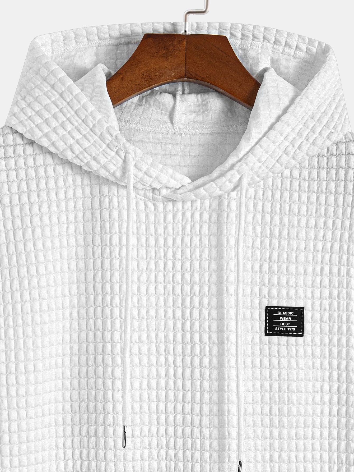 Waisted Sleeveless Hooded Waffle Vest