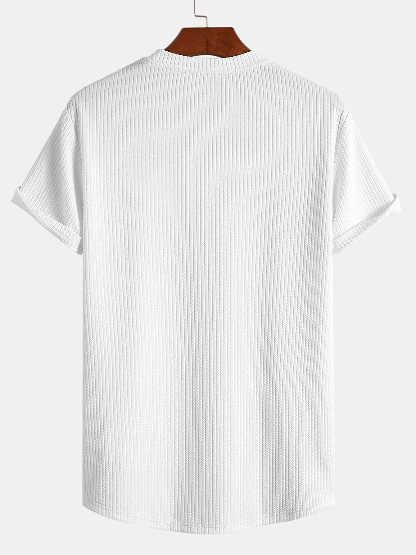 Ribbed Muscle Fit T-Shirt with Arc Hem