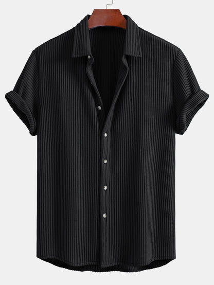 Camicia a nido d'ape con bottoni