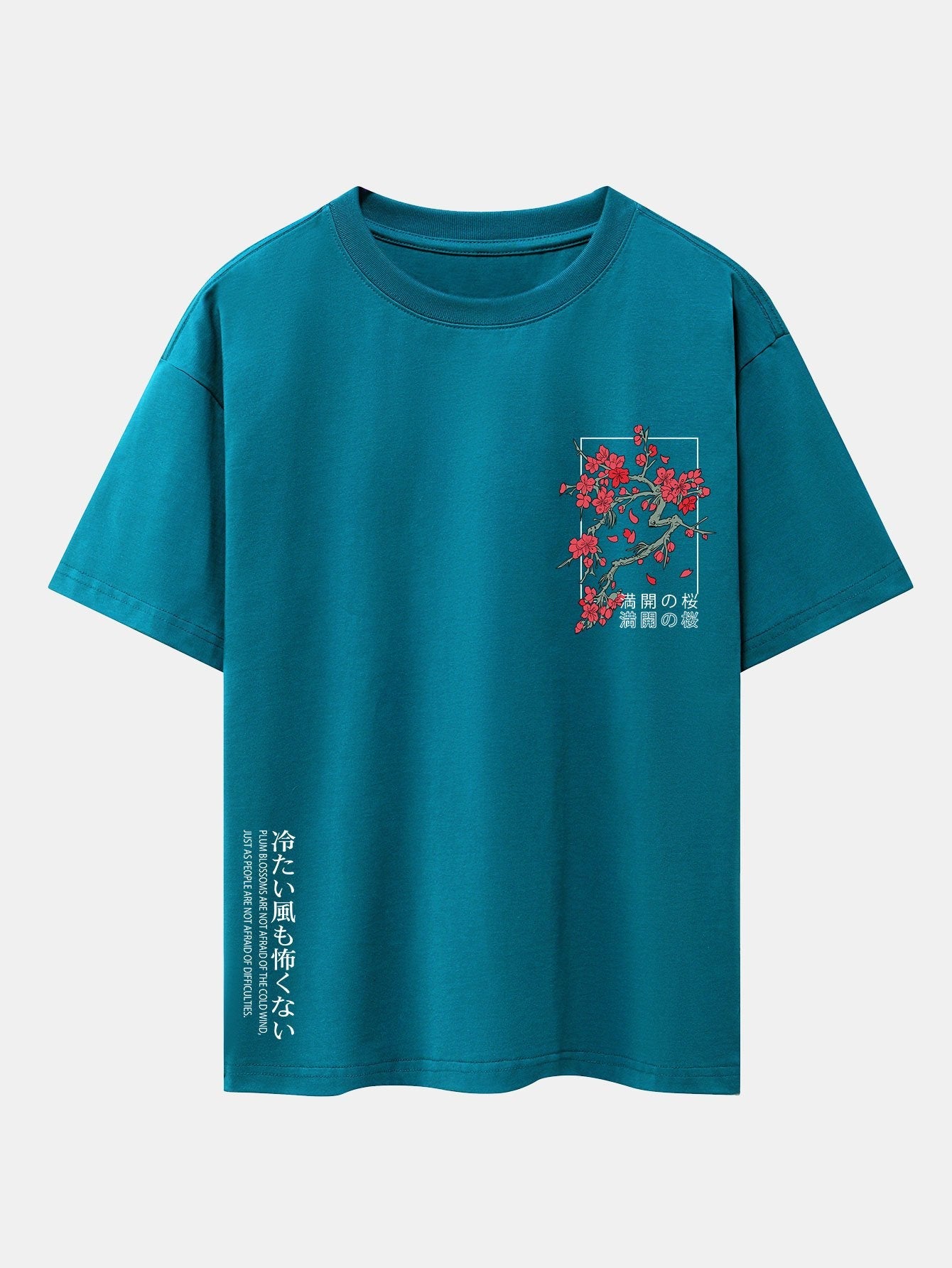 Cherry Blossom Graphic Oversized Drop Shoulder Tee
