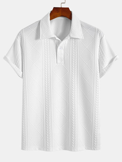 Geometric Pattern Jacquard Polo