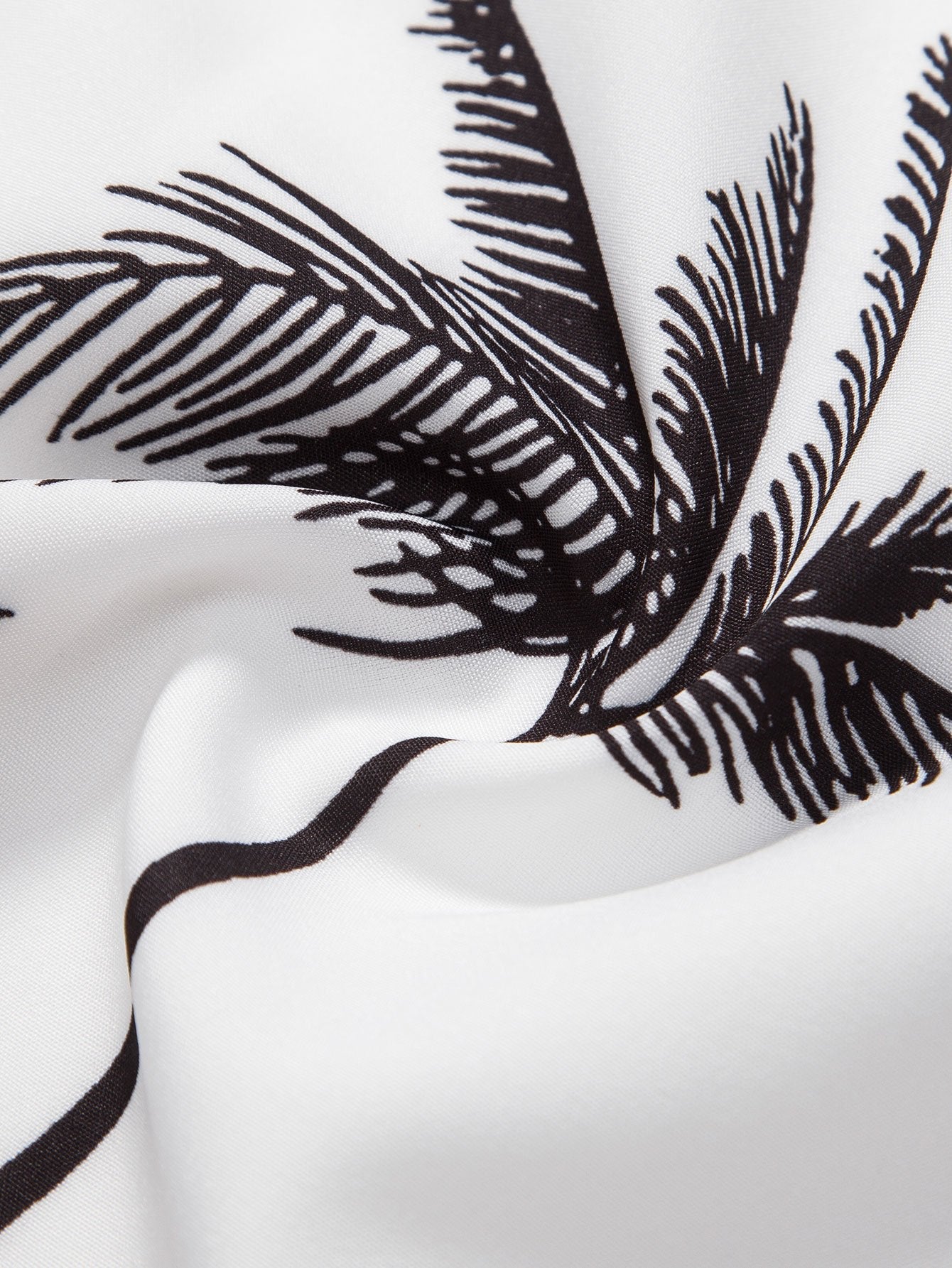 Button-Up Shirt with Palm Tree Print & Striped Swim Shorts