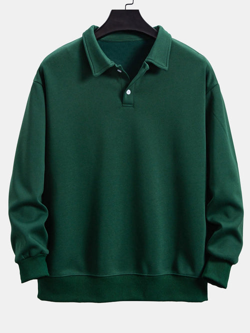 Comfortable Relaxed Fit Polo Neck Sweatshirt