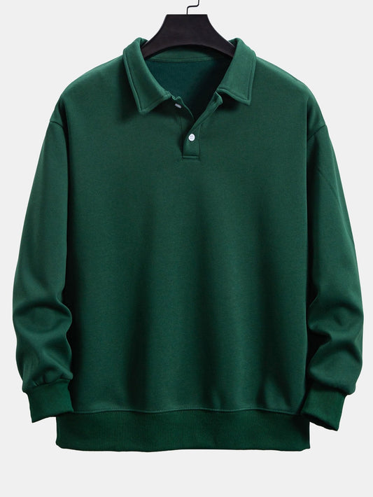 Comfortable Relaxed Fit Polo Neck Sweatshirt