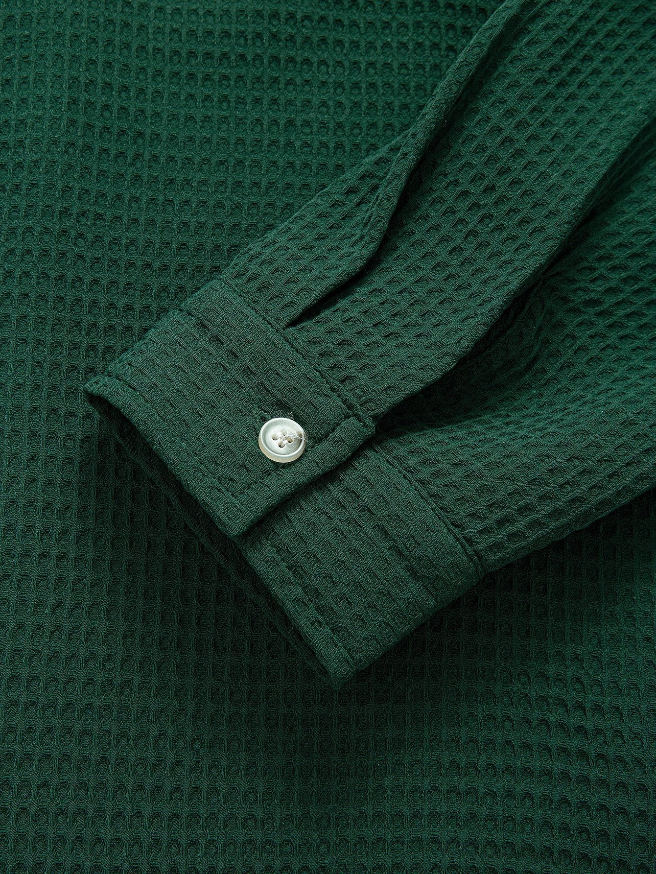Camicia a maniche lunghe in maglia a nido d'ape con colletto cubano